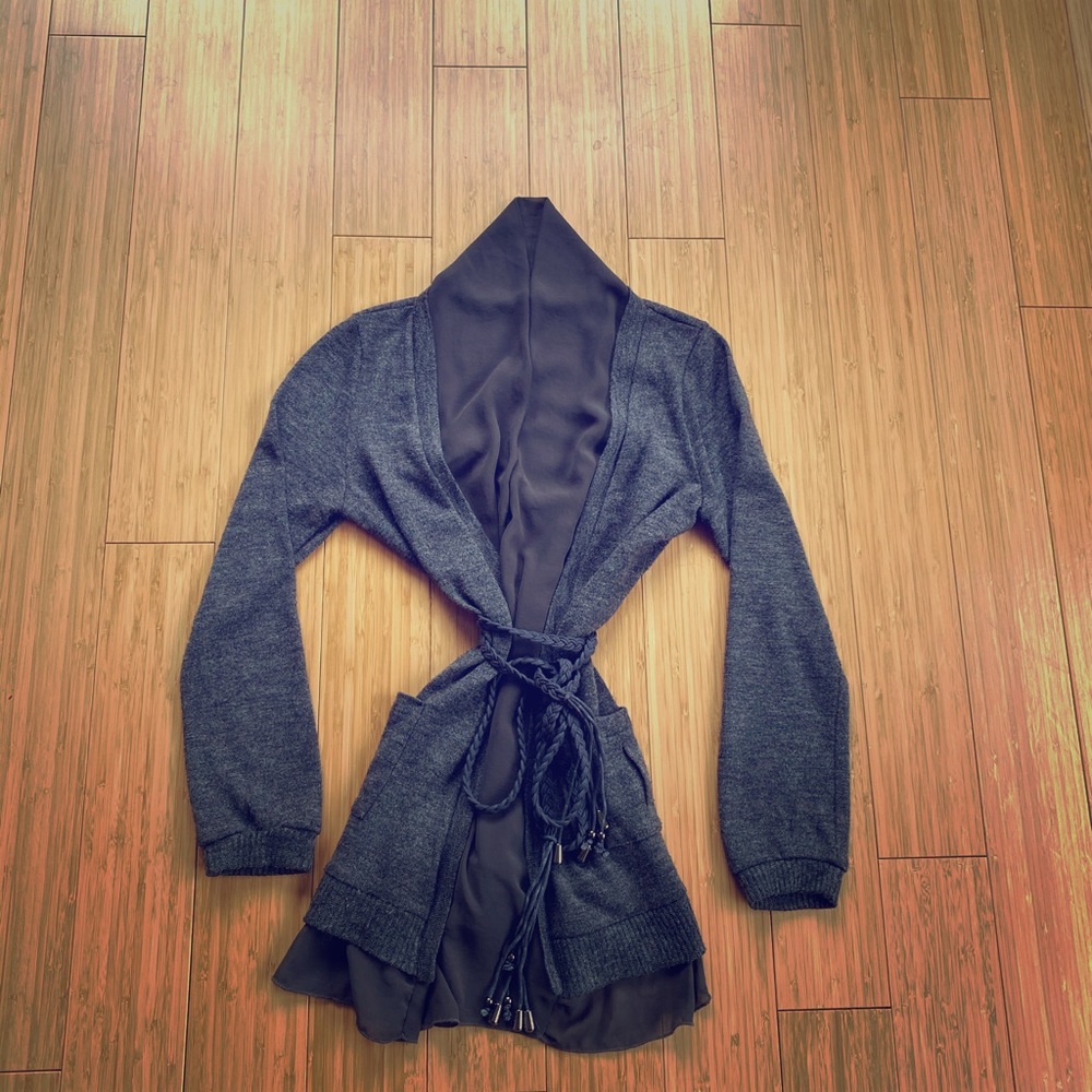 PinkyOtto Grey Wrap Sweater